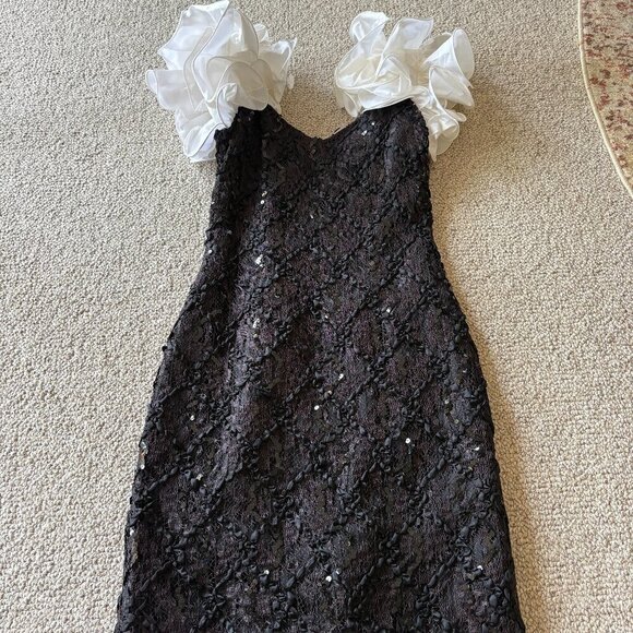 Susan Roselli for Vijack Dresses & Skirts - Vintage Susan Roselli for Vijack Dress | Black Lace & Sequins | Size 4 | Y2K Gla